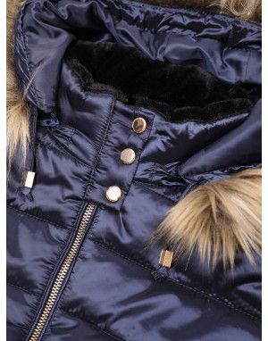 Girls Quilted jacket blueberry